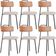 Kit 06 Cadeiras Decorativas Estofada Sala Jantar Barcelona L02 Couríssimo Camel Linho Bege - Lyam