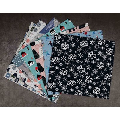 25 Folhas Tema Inverno Papel Scrapbook Lado Único Cartão Colorido para Scrapbooking/DIY Fundo Decorativo para Cartões e Diário - Inkdotpot 15,24 Cm × 15,24 Cm / Multicolorido
