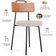 Kit 06 Cadeiras Decorativas Estofada Sala Jantar Barcelona L02 Couríssimo Camel Linho Bege - Lyam