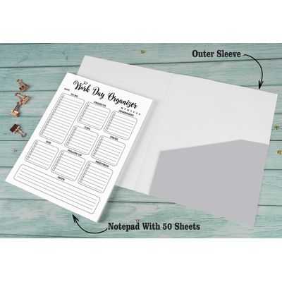 Planejador Diário e Organizador Pessoal para Casa e Escritório, 50 Páginas Sem Data para Tarefas, Bloco Destacável de Afazeres - Inkdotpot 14,73 Cm × 20,83 Cm / Branco