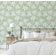 Papel de Parede Vinil Removível, Folha Retrô Chique, Impermeável, Verde, para Quartos e Salas - S4Sassy 63,5 cm (L) × 152,4 cm (C) / Verde - Vinil Texturizado