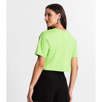 Blusa Cropped Manga Curta Rovitex Verde GG / Verde