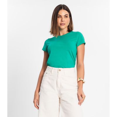Blusa Feminina Cotton Leve Básica Rovitex Verde P / Verde