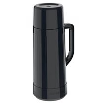 Garrafa Térmica Preta 1L Alça Ampola Vidro Topázio Soprano para Café Chá Água