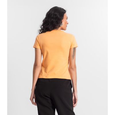 Blusa Baby Look Feminina Estampada Select Laranja M / Laranja