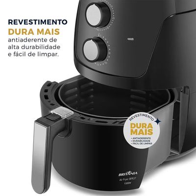 Fritadeira Air Fryer Britânia BFR37 4,2L 1500W Revestimento Dura Mais - Preto n/a