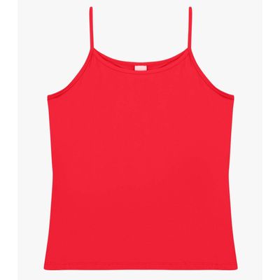Blusa de Alça Feminina Viscotorcion Básica Rovitex Vermelho P / Vermelho