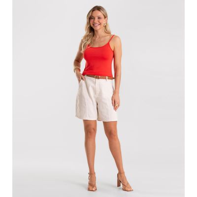 Blusa de Alça Feminina Viscotorcion Básica Rovitex Vermelho P / Vermelho
