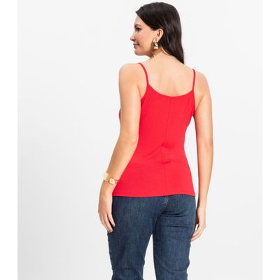 Blusa de Alça Feminina Viscotorcion Básica Rovitex Vermelho M / Vermelho
