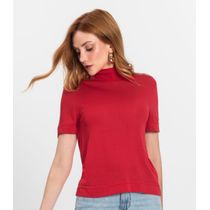 Blusa Feminina Gola Alta ViscoTrico Básica Endless Vermelho