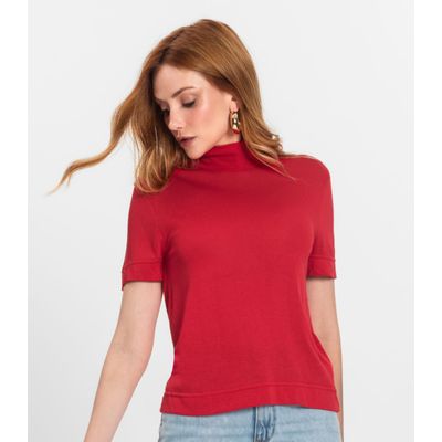 Blusa Feminina Gola Alta ViscoTrico Básica Endless Vermelho GG / Vermelho