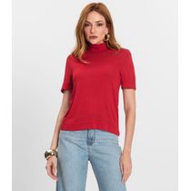 Blusa Feminina Gola Alta ViscoTrico Básica Endless Vermelho
