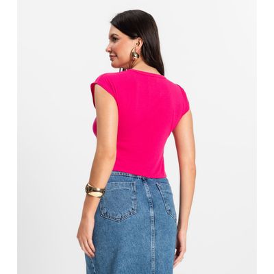 Blusa Básica Feminina Viscotorcion Rovitex Rosa GG / Rosa