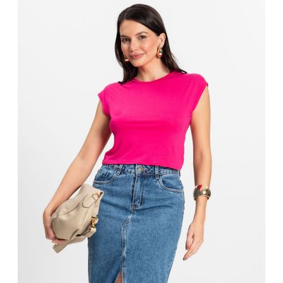 Blusa Básica Feminina Viscotorcion Rovitex Rosa GG / Rosa
