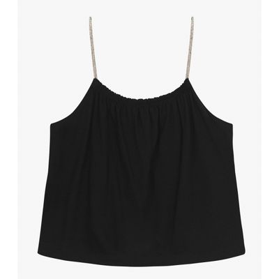Blusa de Alça Juvenil em Viscose Maquinetada Minty Preto 16 / Preto