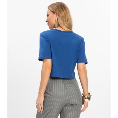 Blusa Cropped Lisa Select Azul P / Azul