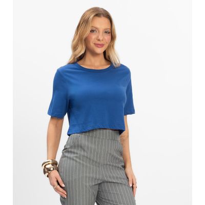 Blusa Cropped Lisa Select Azul P / Azul