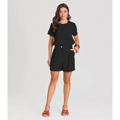 Blusa Feminina de Tecido Dianna Preto G / Preto