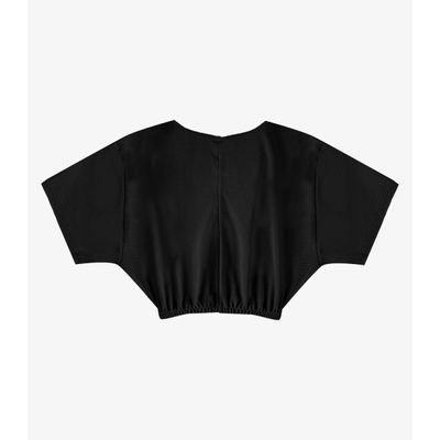 Blusa Feminina Elástico Na Cintura Infinita Cor Preto P / Preto