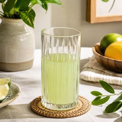 Jogo 6 Copos Altos Soho Cristal 390ml 15cm Água Suco Servir Mesa Posta Elegante