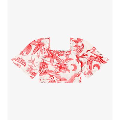 Blusa Cropped Manga Ampla em Meia Malha Endless Laranja GG / Laranja
