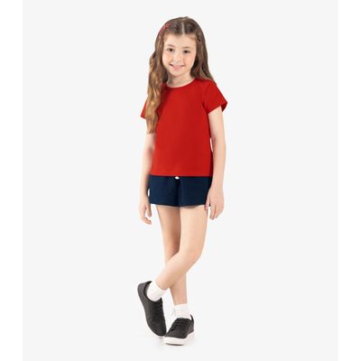 Blusa Básica Infantil Cotton Leve Rovi Kids Vermelho 2 / Vermelho