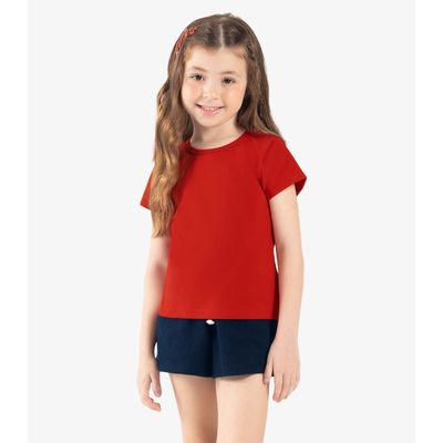 Blusa Básica Infantil Cotton Leve Rovi Kids Vermelho 2 / Vermelho