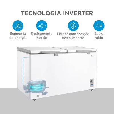Freezer Horizontal MDRC564FZD013 418L Inverter Midea Branco