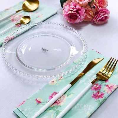 Prato de Sobremesa Linha Pearl 20cm Cristal Wolff Avulso Decorado