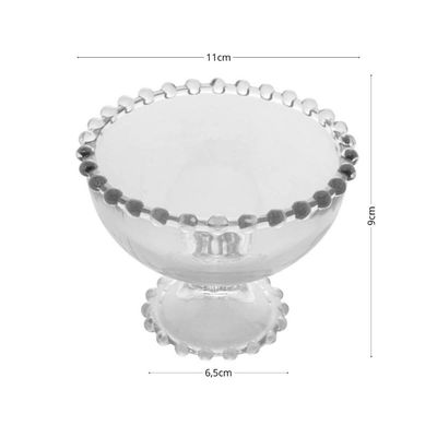 Taça de Sobremesa Linha Pearl 220ml Cristal Ecológico Wolff 11x9cm Transparente Mesa Posta