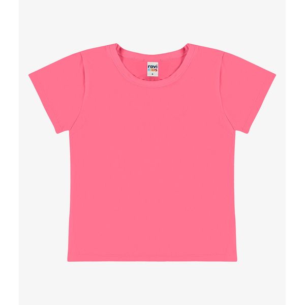 Blusa Básica Infantil Cotton Leve Rovi Kids Rosa 3 / Rosa