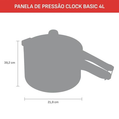Panela de Pressão Clock Basic 4 Litros Arno Polida