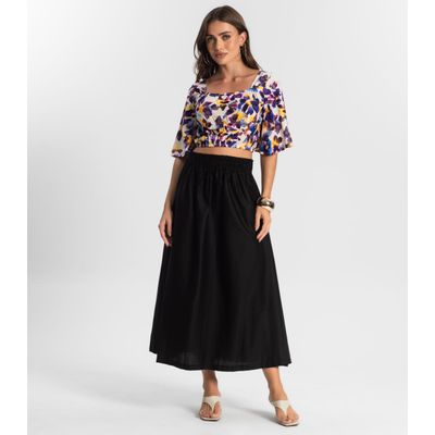 Blusa Cropped Feminina Estampada Endless Roxo G / Roxo