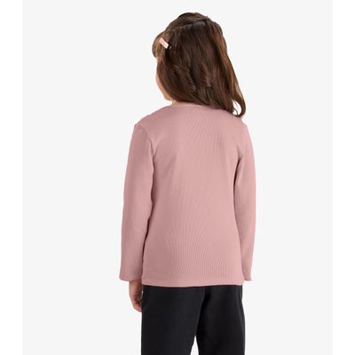 Blusa de Manga Longa em Ribana 2x1 Rovi Kids Rosa 4 / Rosa