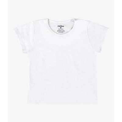 Blusa Básica Infantil Cotton Leve Rovi Kids Branco 1 / Branco