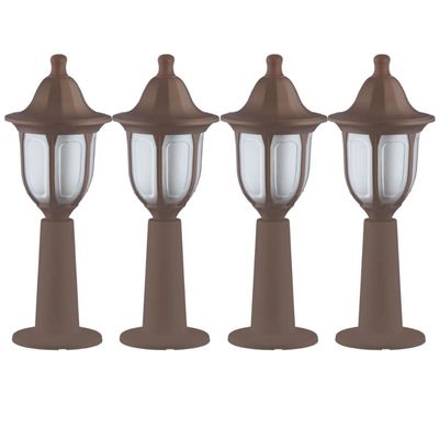 Kit 4 Luminárias de Chão Balizador Bivolt com Lente Fosca E27 Jardim Caminho Luminoso Dital
