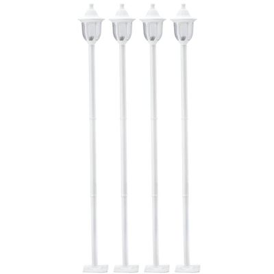 Kit 4 Postes para Jardim Luminária Externa de Chão 1,7m Alumínio Branco Clássico Bivolt Modena Dital