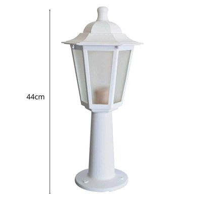Conjunto 8 Balizadores para Jardim Iluminação Externa Branco Termoplástico Lente Fosca Grega Dital