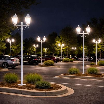 Kit 4 Postes Externos Luminárias 1,95M Bivolt Poste Iluminação 2 Lâmpadas E27 Lente Transparente