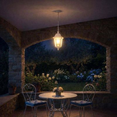 Kit 8 Luminárias Pendentes Elegante Branca Lente Transparente Termoplástico Lâmpada E27 Dital