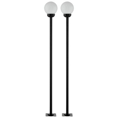 Kit 2 Postes de Alumínio Preto SEM Globo 189cm Dital para Iluminação Jardim
