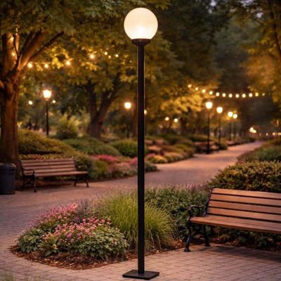 Kit 2 Postes de Alumínio Preto SEM Globo 189cm Dital para Iluminação Jardim