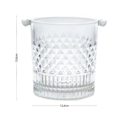 Balde de Gelo Esplanada 1L Cristal com Pinça e Alça L'Hermitage Bar Bebidas Drinks