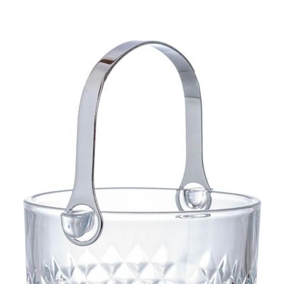 Balde de Gelo Esplanada 1L Cristal com Pinça e Alça L'Hermitage Bar Bebidas Drinks