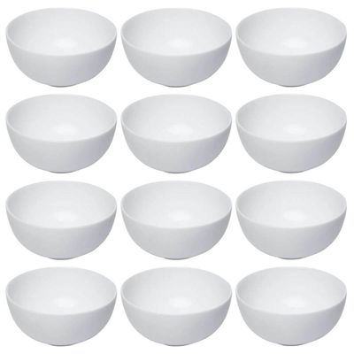Jogo 12 Bowls Vidro Opalino Branco 13x6cm Tigela Cumbuca Essenza Profissional Sopa Caldo Sobremesa