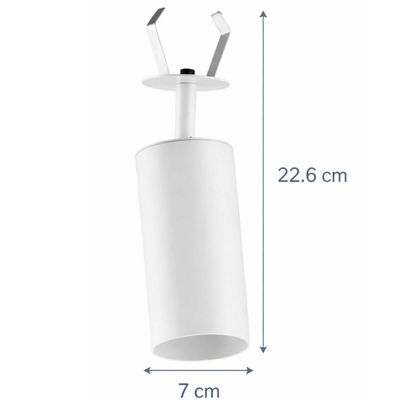 Spot Branco Alumínio para Trilho Eletrificado Lâmpada E27 Bivolt 7W Neo Dital Iluminação