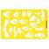Estêncil de Gestos das Mãos, 1 Unidade, Ferramenta para Scrapbooking e Medição, Régua Estêncil de Plástico, 17,7 x 10,1 cm - Traceease Amarelo