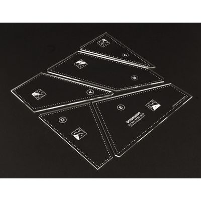 5 Peças Molde Multi Formas 23 cm x 23 cm para Patchwork/Aplique, Espessura 0,3 cm - Traceease Amarelo