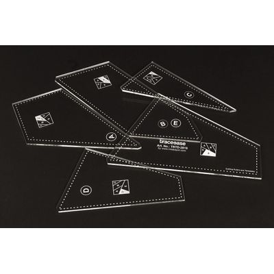 5 Peças Molde Multi Formas 23 cm x 23 cm para Patchwork/Aplique, Espessura 0,3 cm - Traceease Amarelo