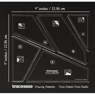 5 Peças Molde Multi Formas 23 cm x 23 cm para Patchwork/Aplique, Espessura 0,3 cm - Traceease Amarelo